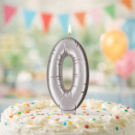 Silver Number Candle by Makery